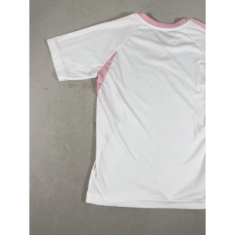 Vintage 2009 Adidas ClimaCool V-Neck Soccer Jersey White Pink Women's Size S - Picture 15 of 16